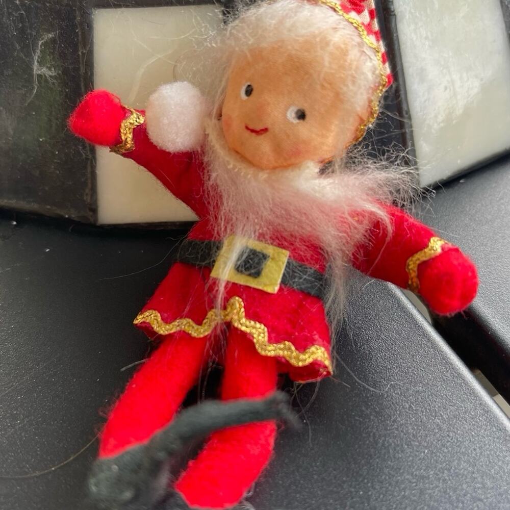 Vintage Felt Elf Christmas ornament 5"